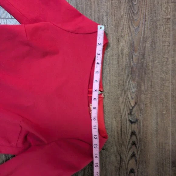 Kate Spade Red Fit and Flare Ponte Knit Boatneck Ponte Dress Size Small - Picture 7 of 7